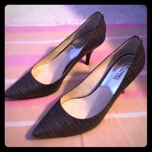 Michael Kors grey snake skin heels